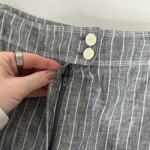 Gerry Weber Womens Pants 18 Blue 100% Linen Striped Trouser Beachy Nautical - Picture 14 of 14